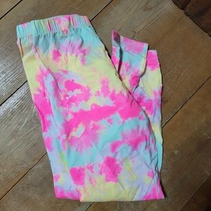 No Boundaries Jr Size Large (11-13) Tie dye cotton stretch leggings rainbow